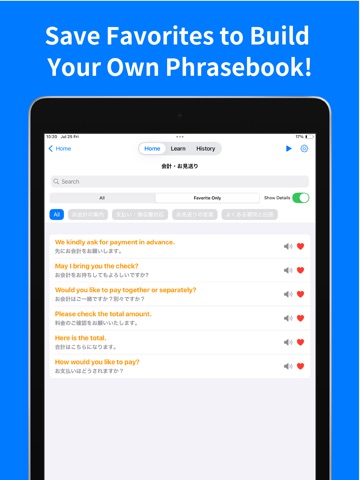 Restaurant English 500 Phrases iPad screenshot