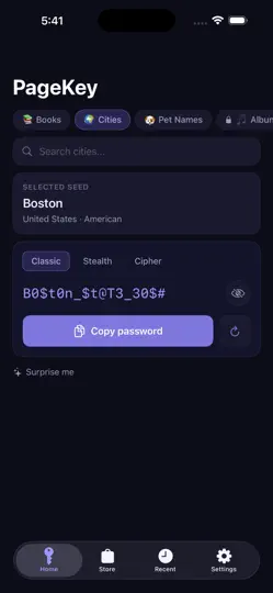Captura de pantalla de PageKey en iPhone 2