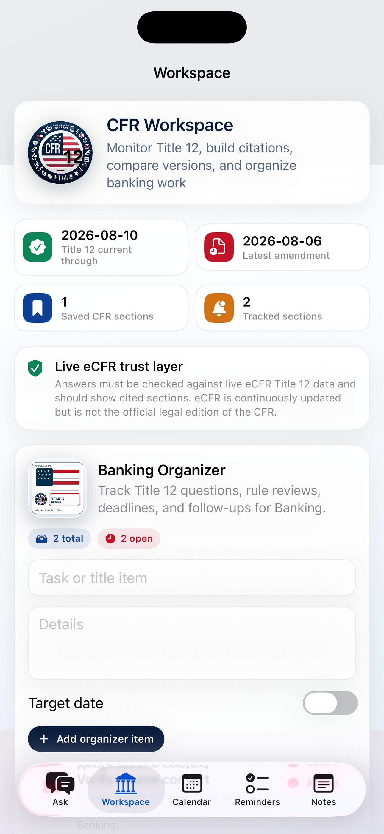 CFR AI - Title 12 screenshot 2