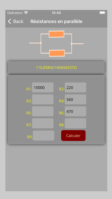 Screenshot #3 pour Calculs de résistance
