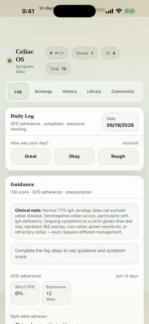Celiac & Gluten Tracker screenshot 2
