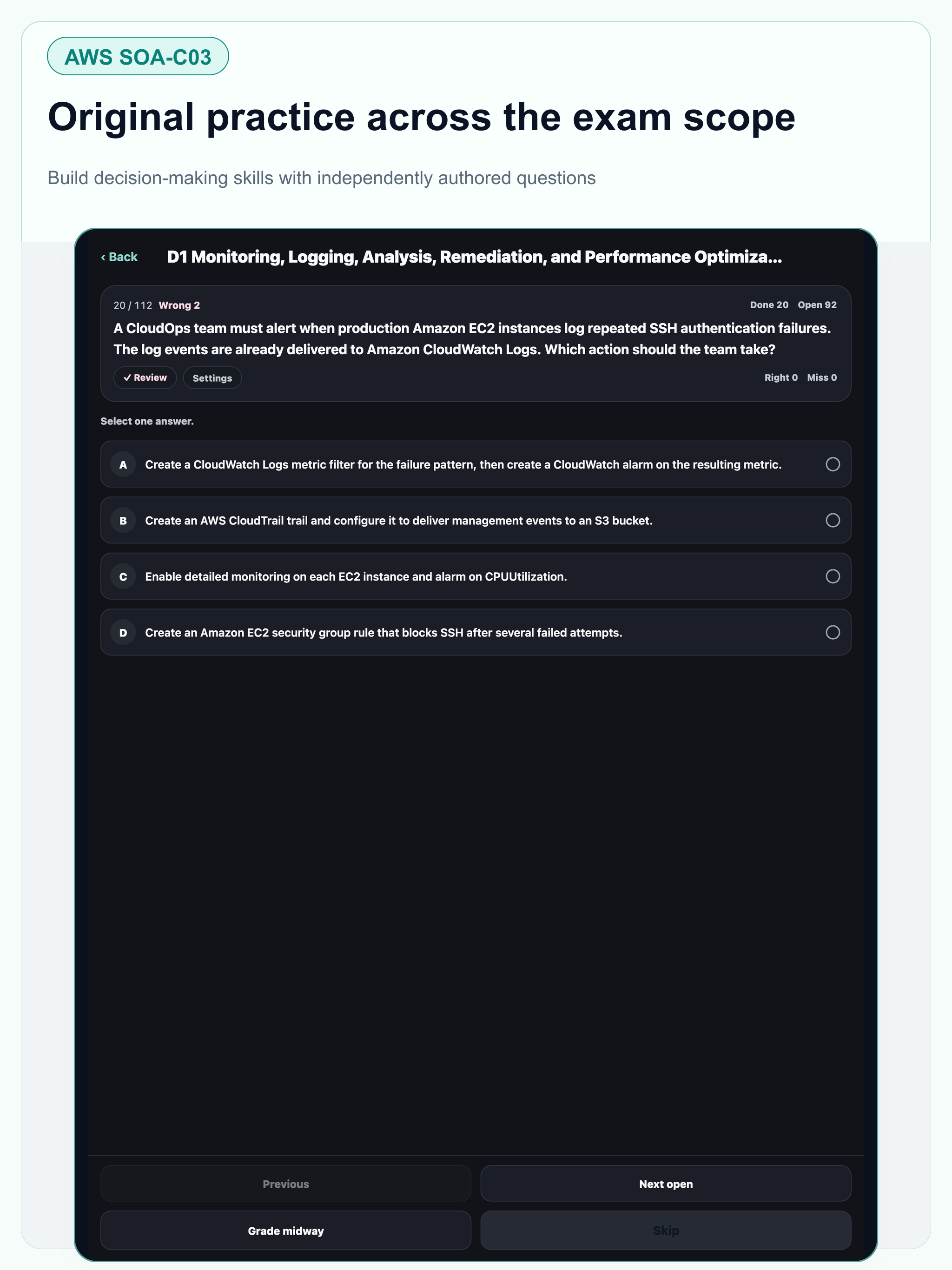 AWS SOA CloudOps Engineer Prep screenshot 15