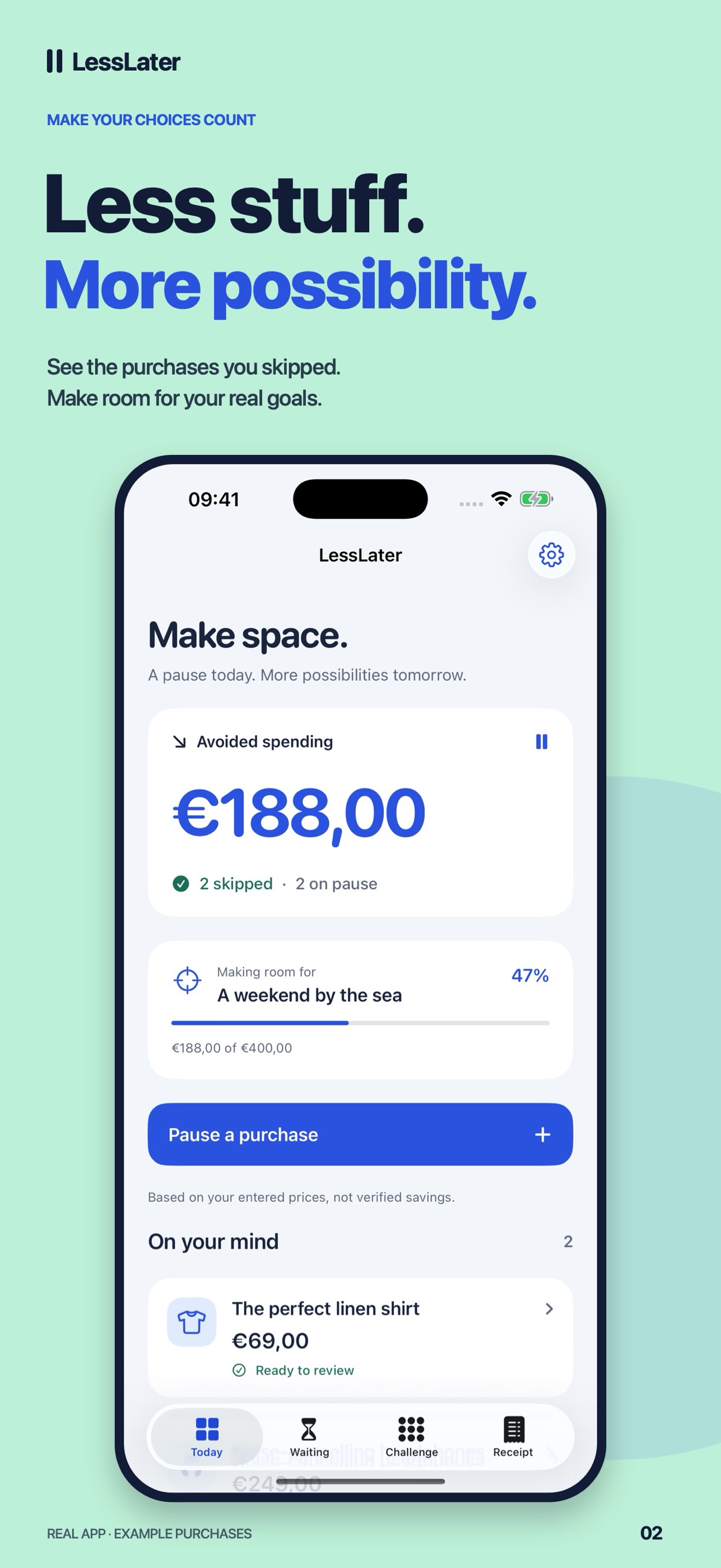 Screenshot 2 of LessLater: No Buy Wishlist