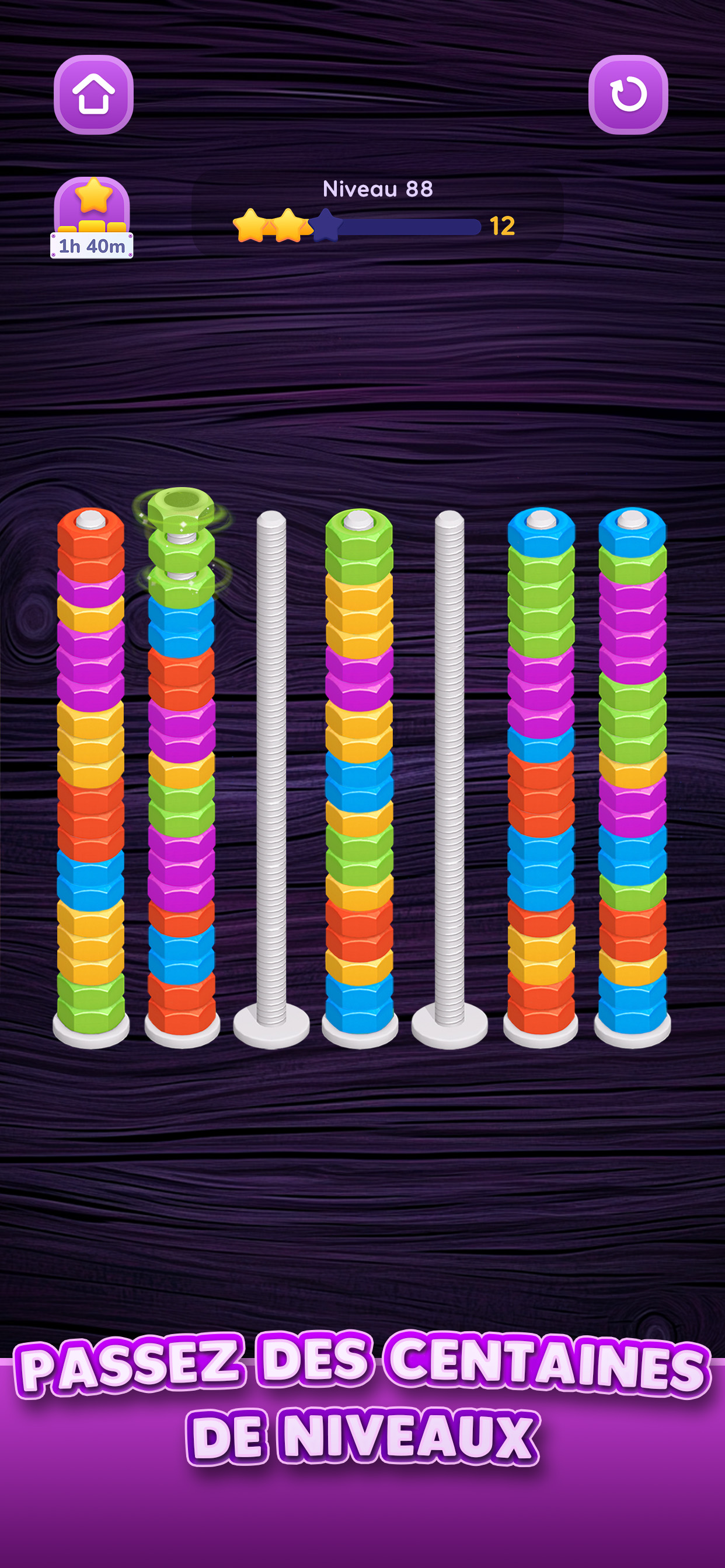Nuts Sort: Jeux de Couleur