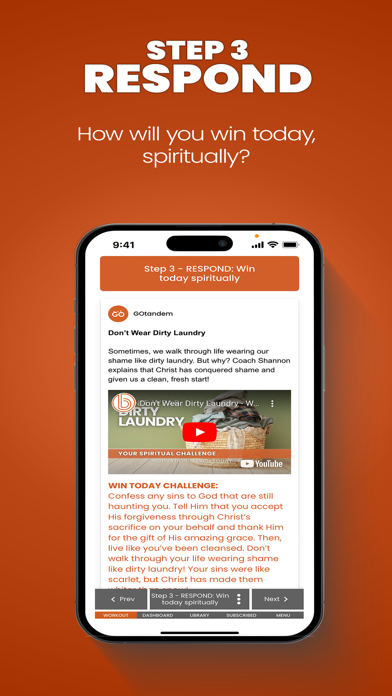 GOtandem Spiritual Fitness App Screenshot