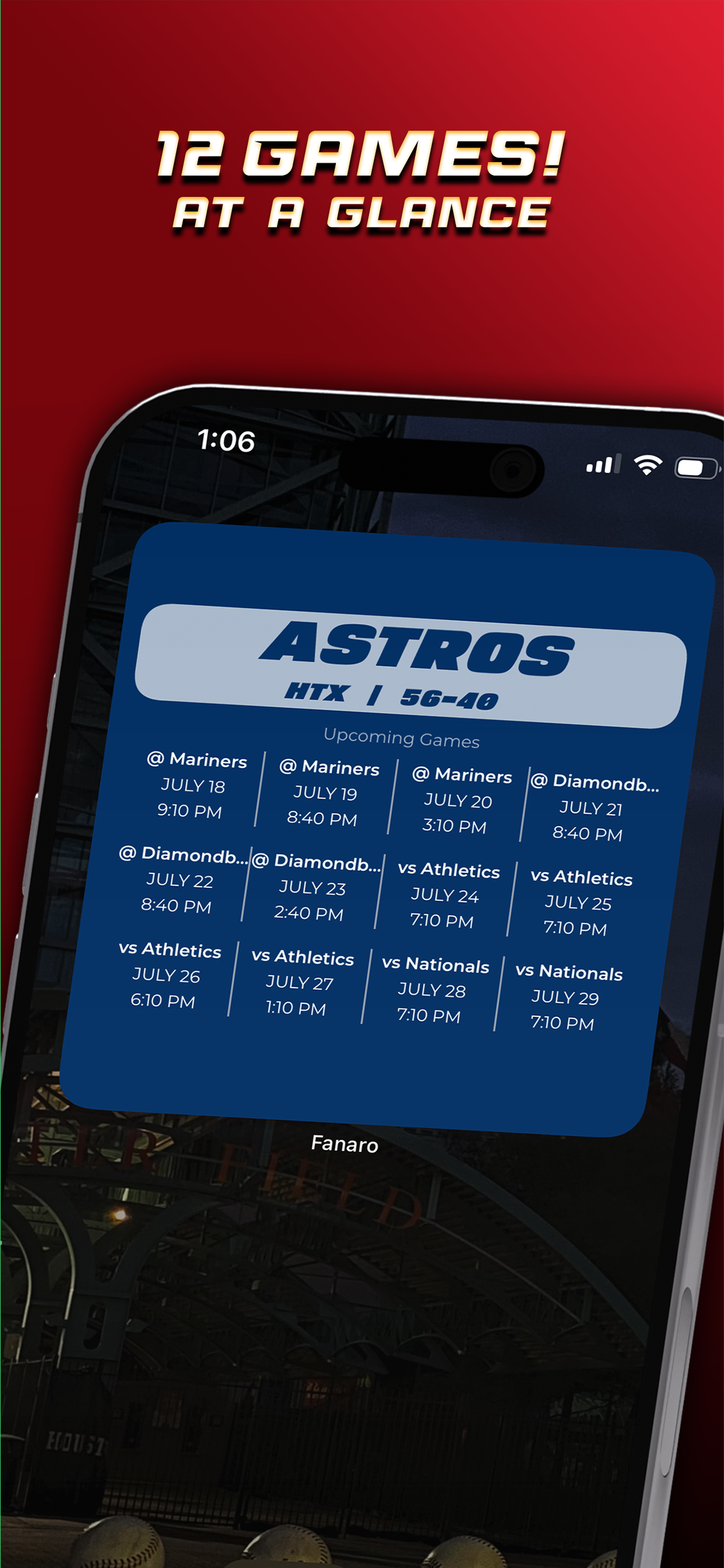 Fanaro: Sports Widgets