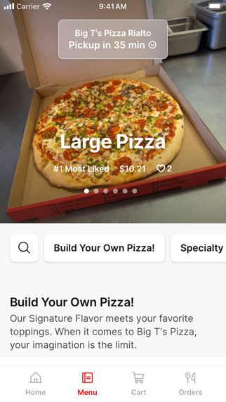 Big T's Pizza iPhone screenshot 2 - Food & Drink app
