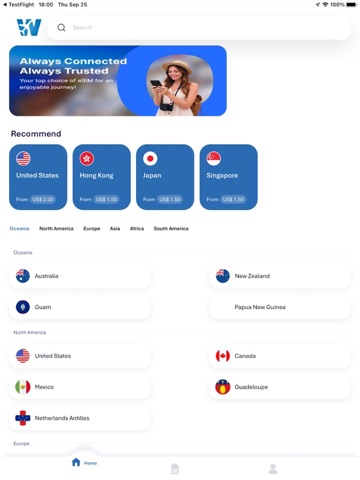 Wantok eSIM iPad screenshot
