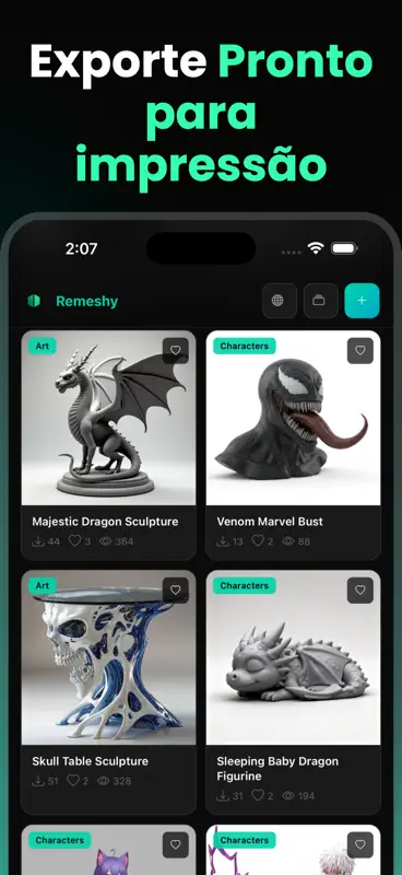 Remeshy: Impressão 3D IA screenshot 3 of 4
