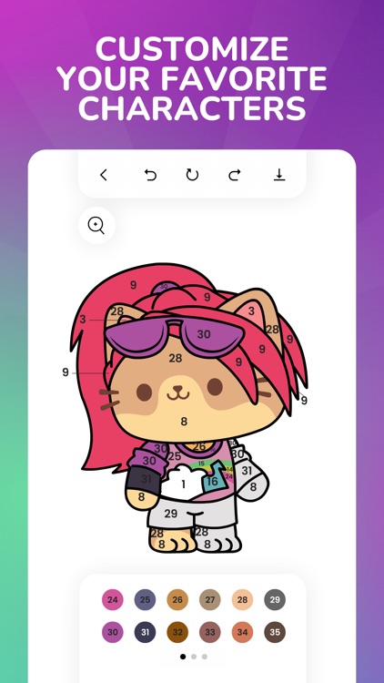Meownite Art: Color by Number