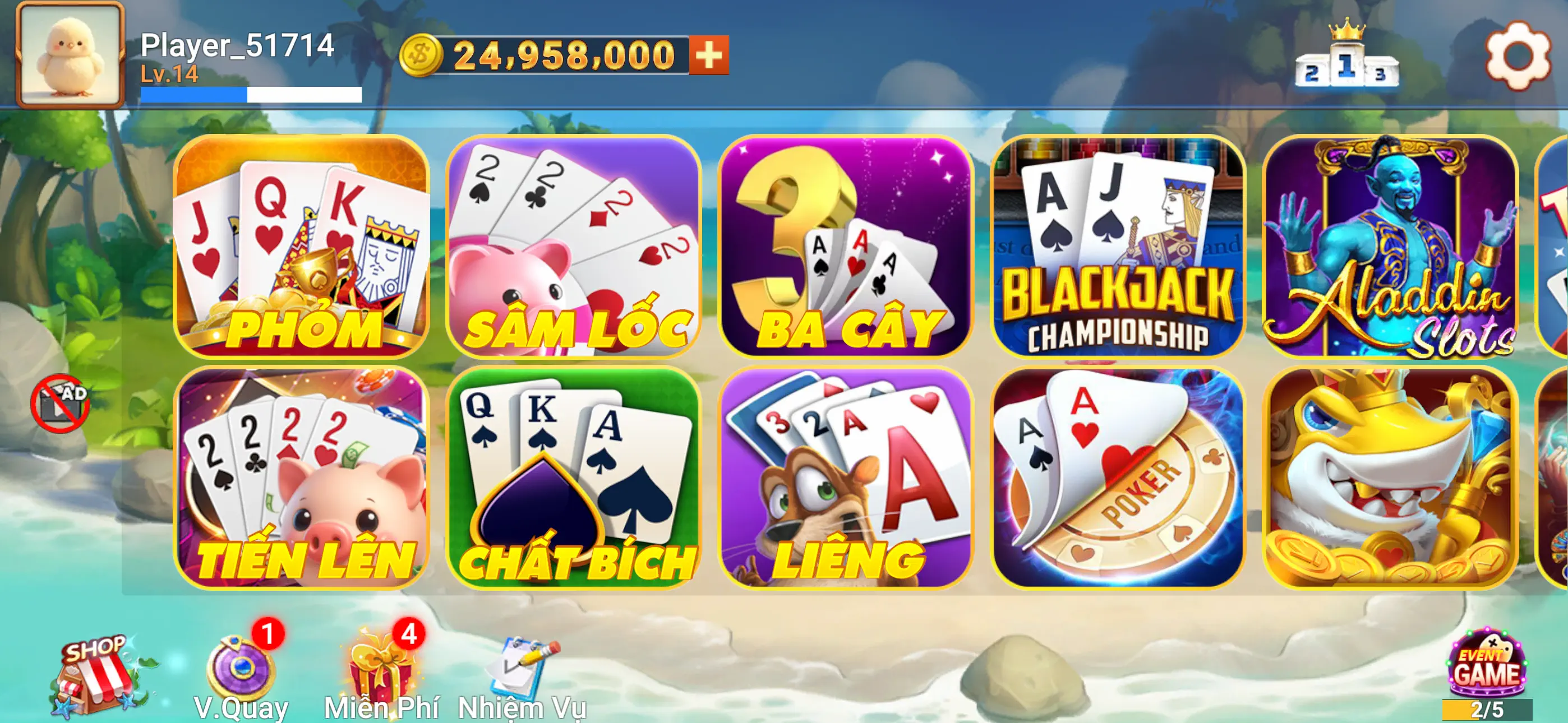 #7. Sâm Lốc Offline - Xâm Chặt Heo (iOS) De: LONG PHAM XUAN