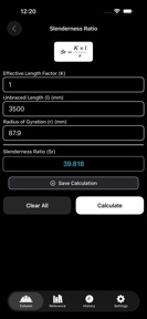 Column Construction Calculator screenshot