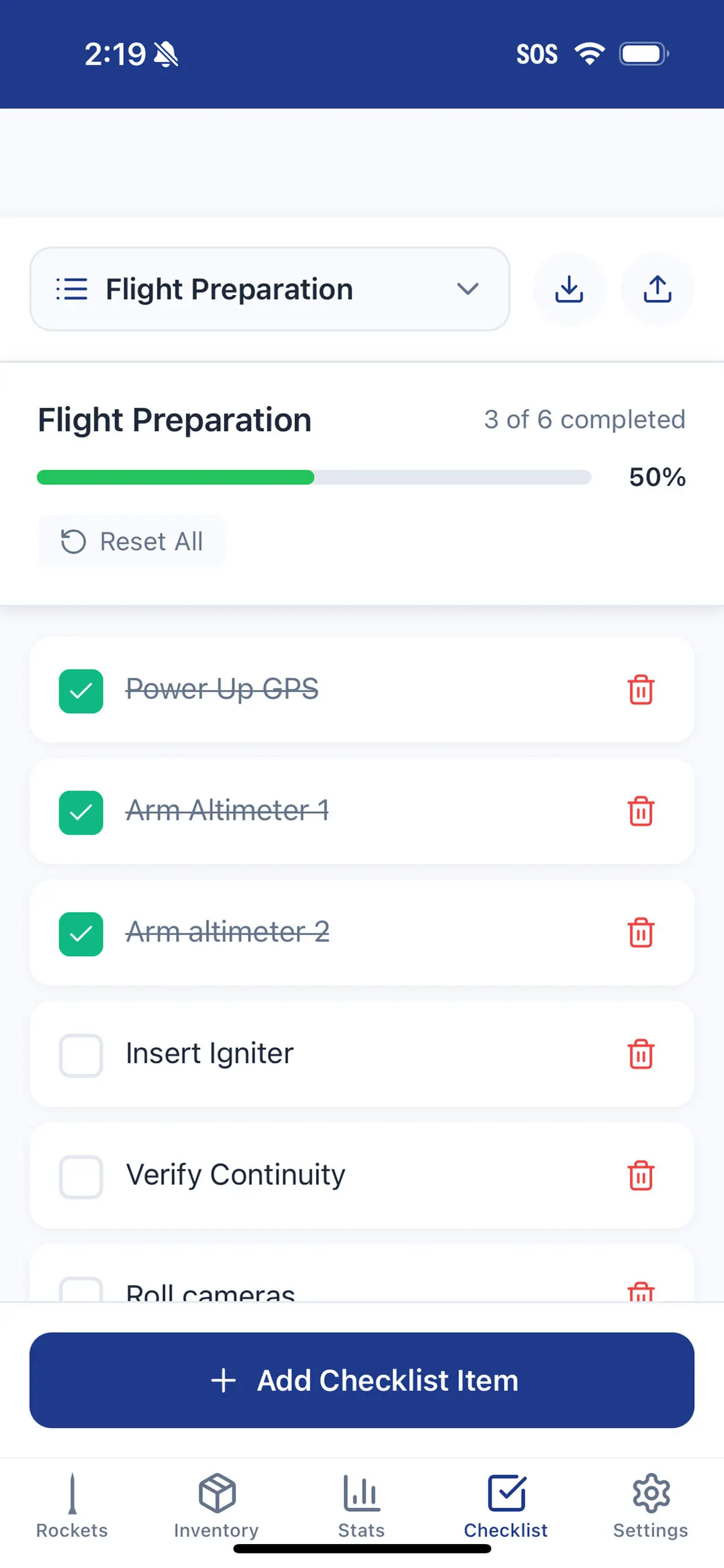 #6. Rocket Logs (iOS) By: Braden Carlson