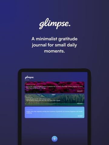 Glimpse. Gratitude Journal iPad screenshot