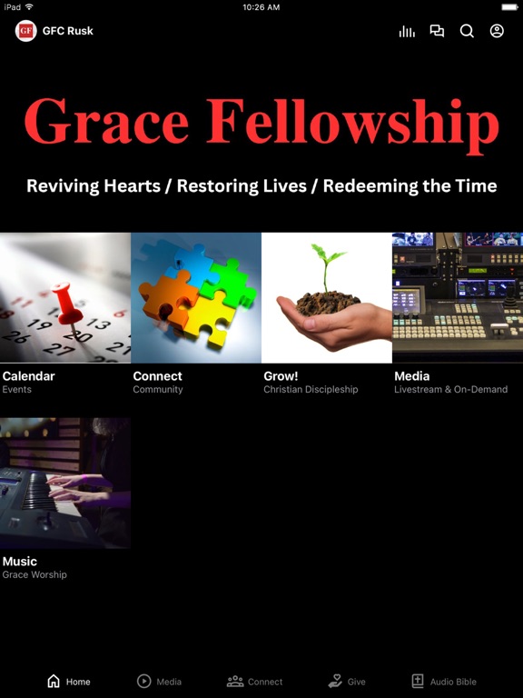 Grace Fellowship Rusk iPad screenshot 1 - Education app