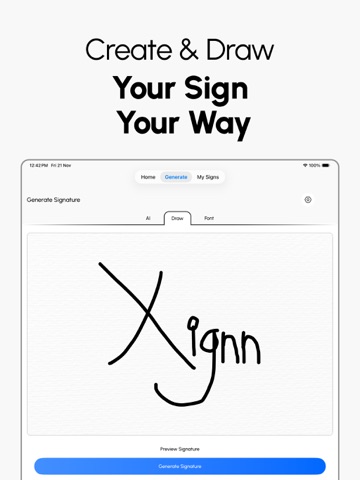 AI Signature Maker x Generator iPad screenshot