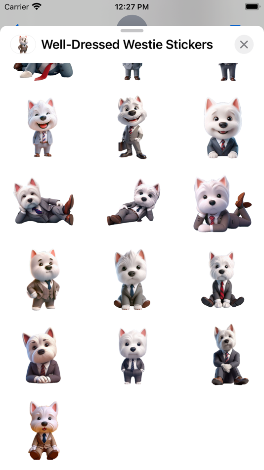 #3. Well-Dressed Westie Stickers (iOS) بواسطة: Paul Scott
