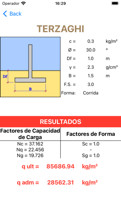 Capacidad Portante Screenshot