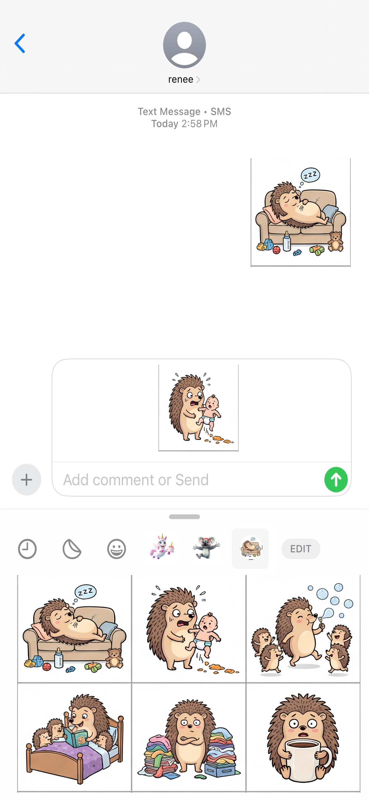 Hedgehog Hugs Stickers