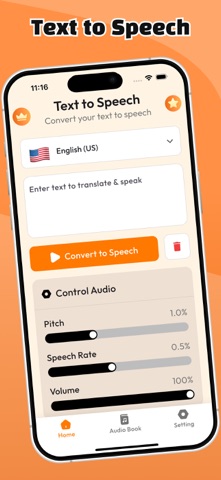 Text To Speech (TTS) iPhone screenshot