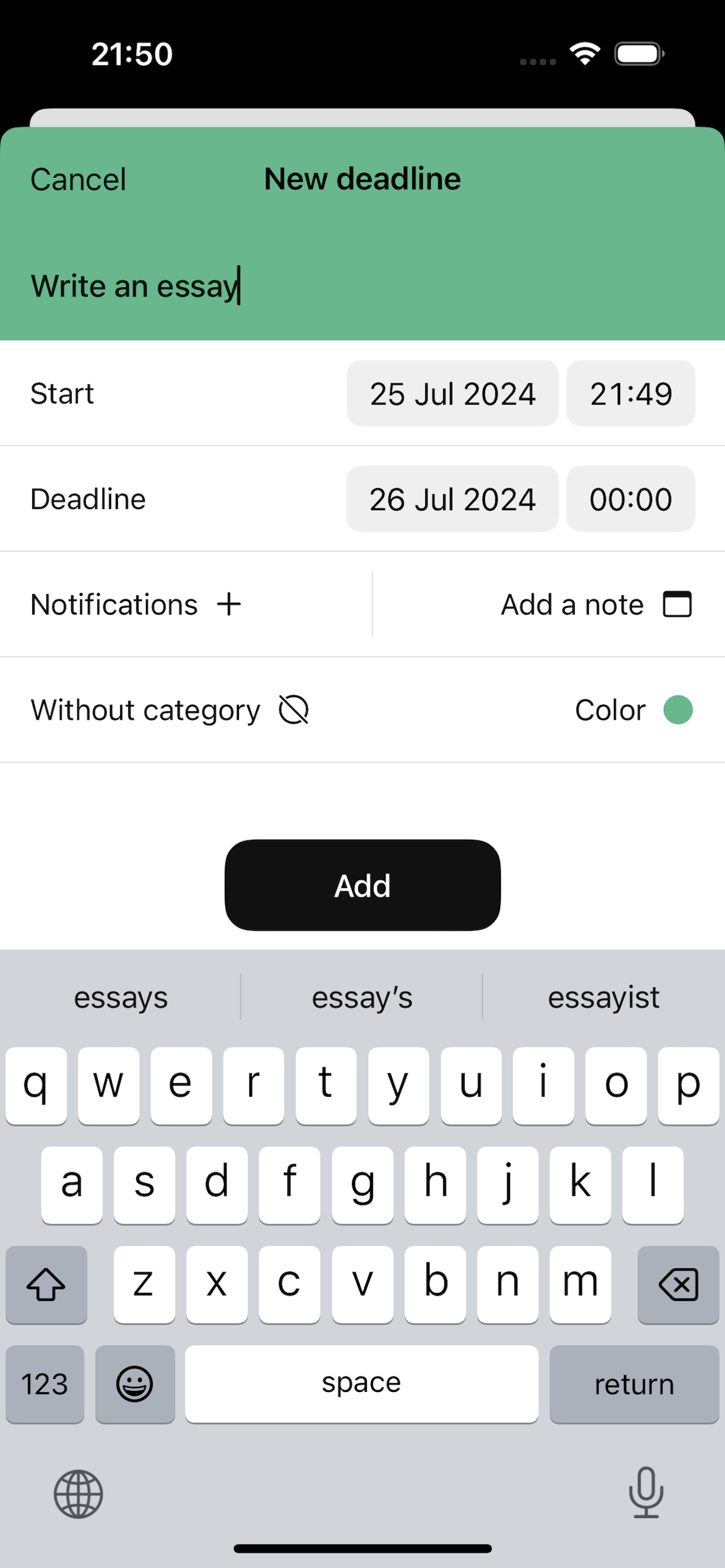 Deadline App
