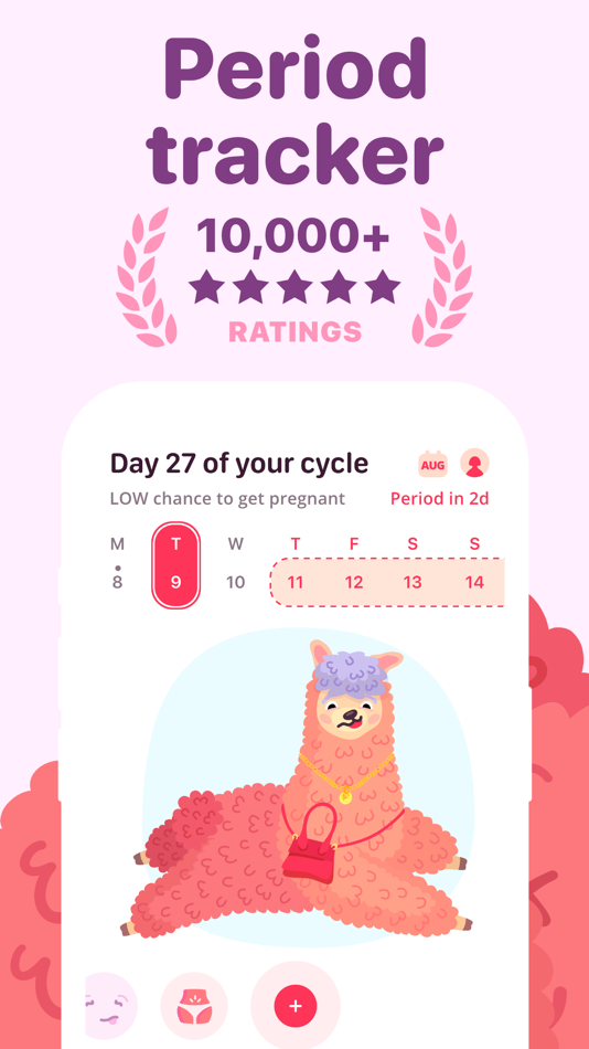 #2. My period calendar Pinkllama (iOS) 게시자: Llama Luna Apps