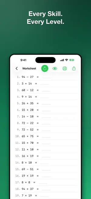 Paper Math: Print Worksheets screenshot 2