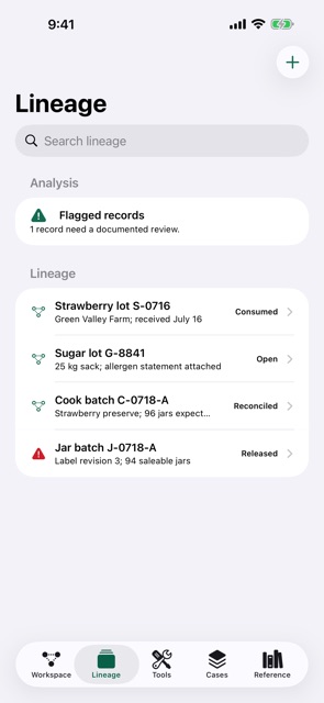 TraceLarder: Batch Recall screenshot 3