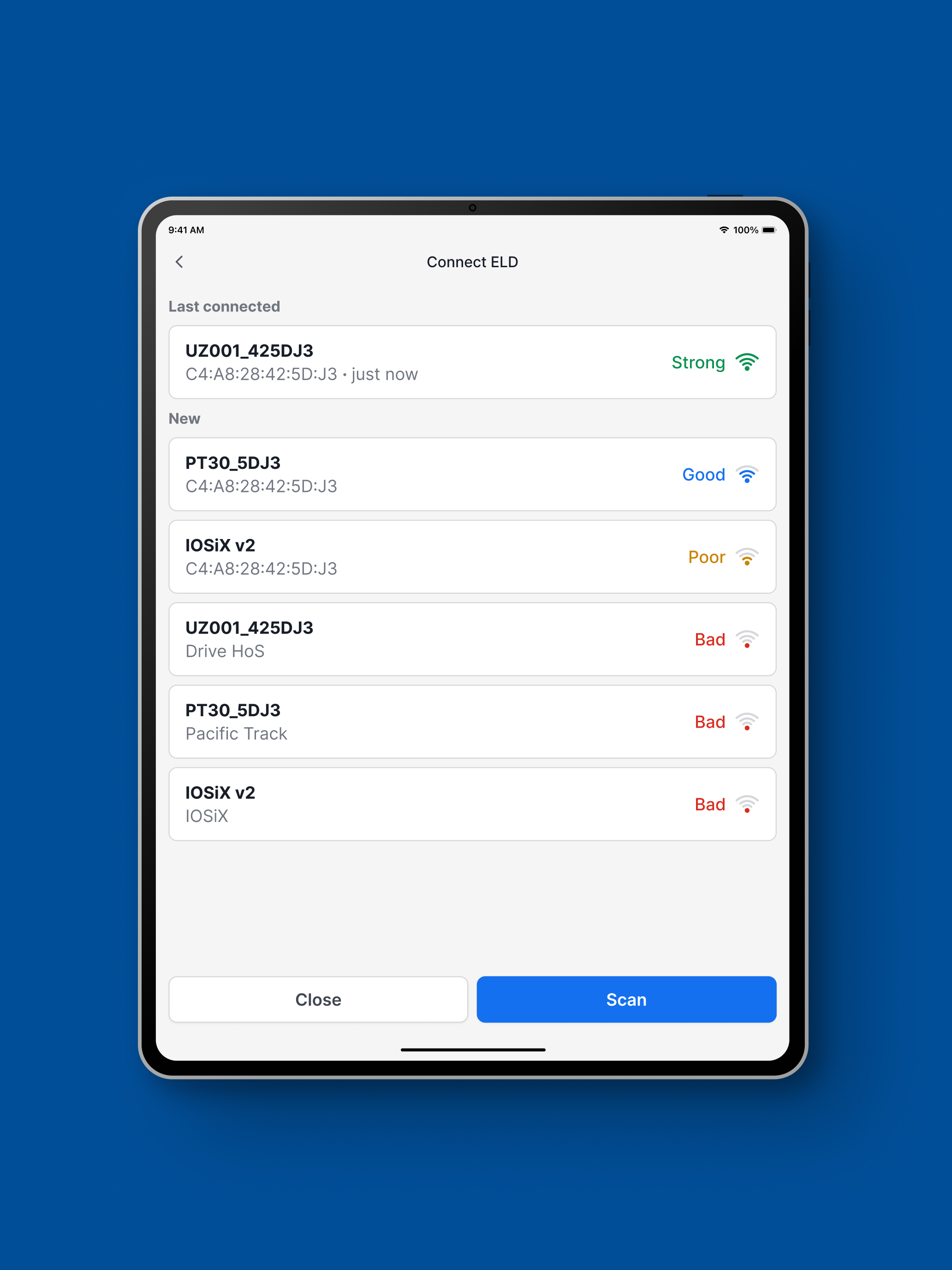 HOS App - Driver ELD Logbook