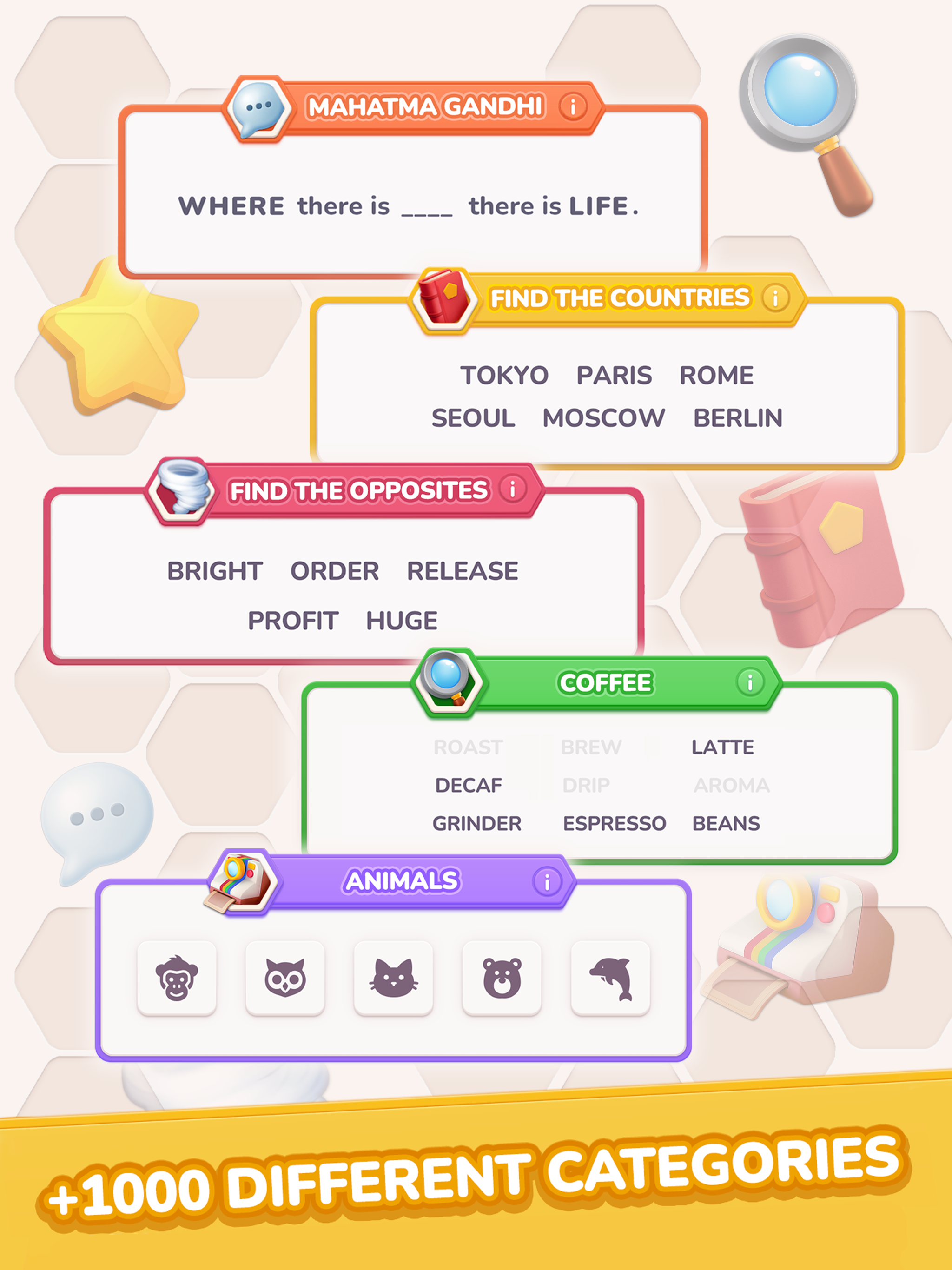 Hexa Search: Word Puzzle