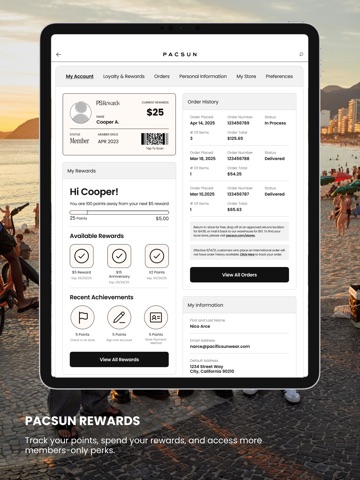 Pacsun iPad screenshot