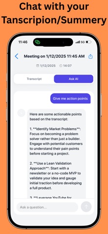 AI Voice Note Taker App iPhone screenshot