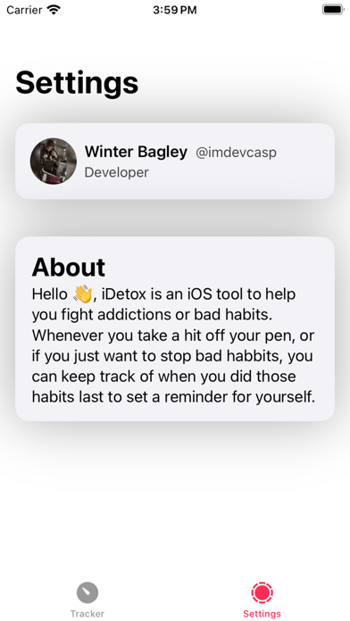 iDetox: Bad Habit Tracker Screenshot