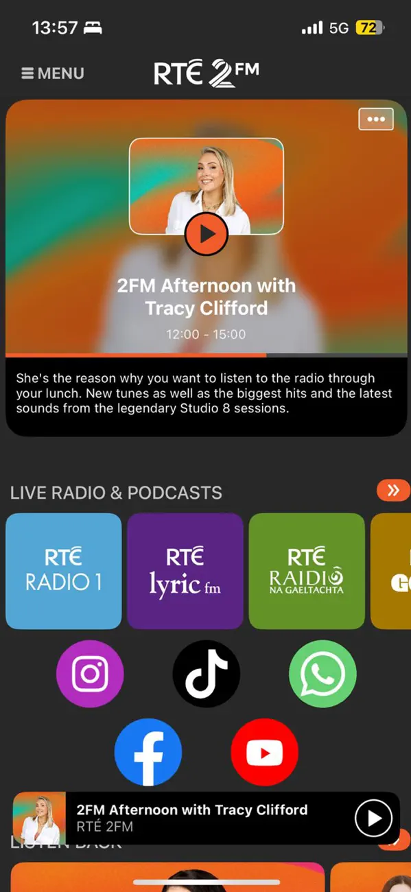 Screenshot #2 pour RTÉ Radio Player