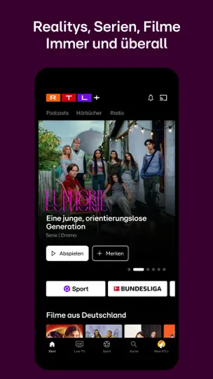 Screenshot von RTL+ auf dem iPhone 2