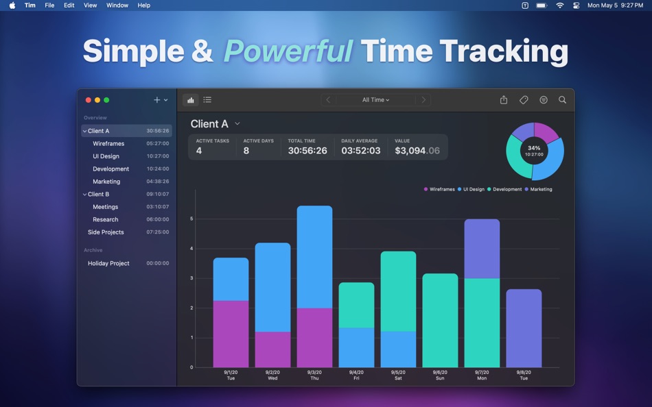 #1. Tim ∙ Time Tracker (macOS) 由: Neat Software Co.