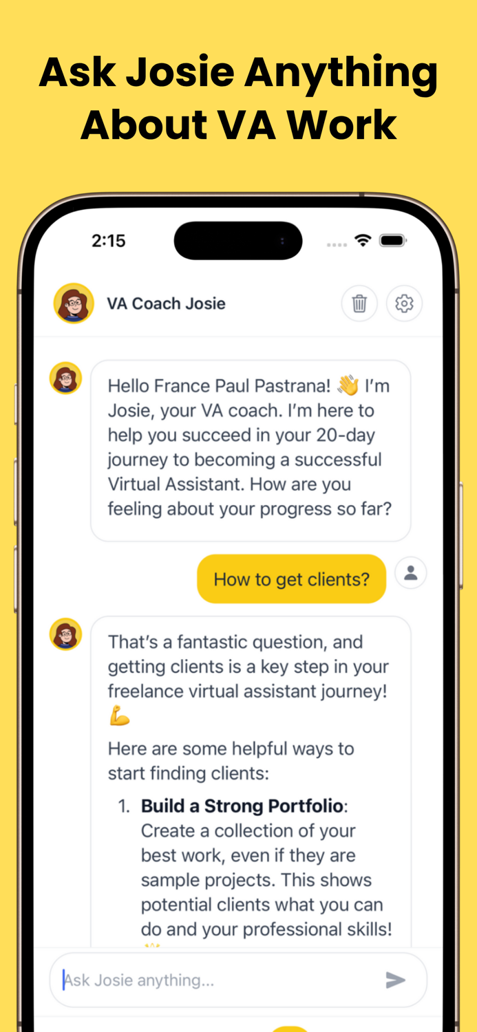 VA Coach Josie - VA Training