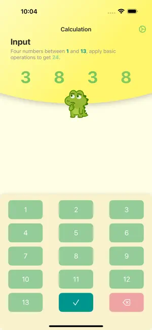 Croc 24 - Math Game screenshot 1