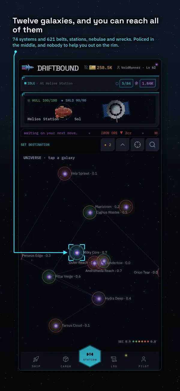 Screenshot #3 pour Driftbound: Idle Space RPG