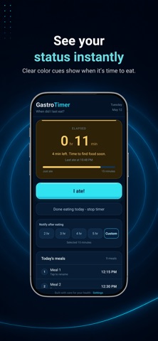 GastroTimer - Meal Reminder iPhone screenshot
