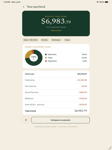 Salary Calculator: Netto iPad screenshot