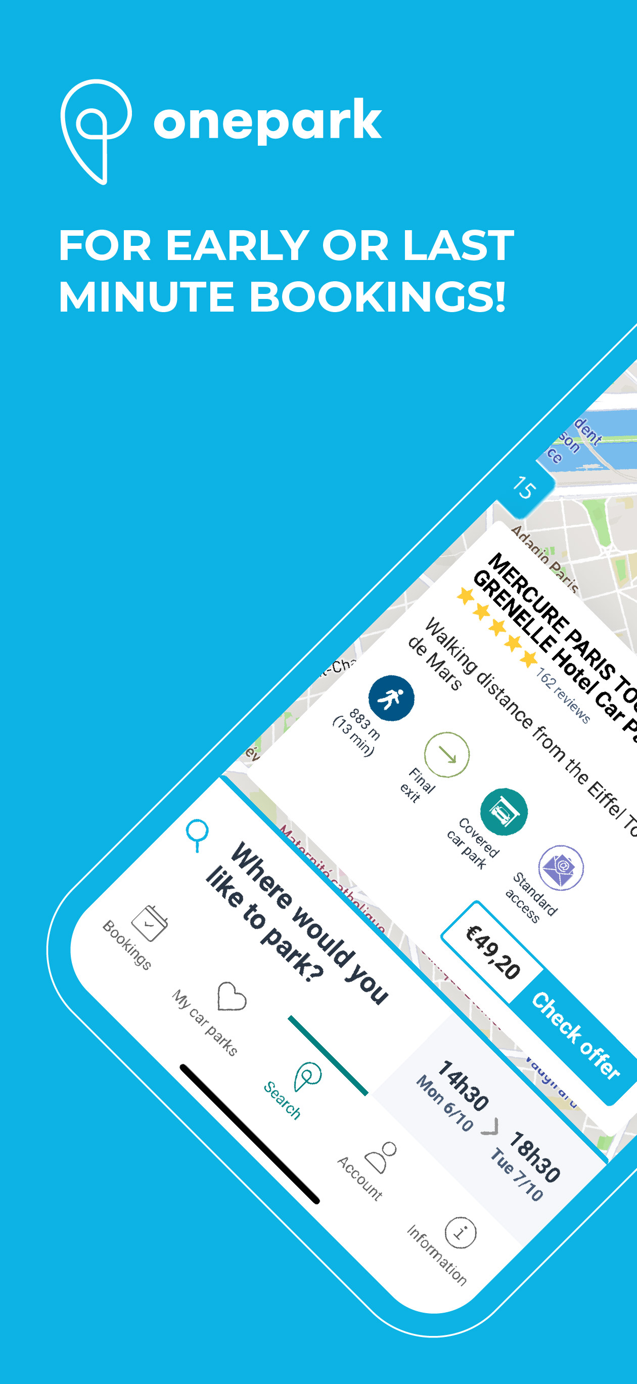 Onepark, Book a parking space!