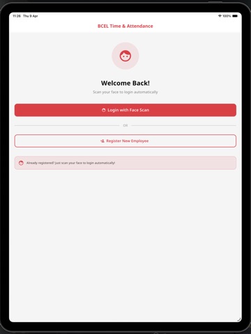 BCEL Time & Attendance iPad screenshot