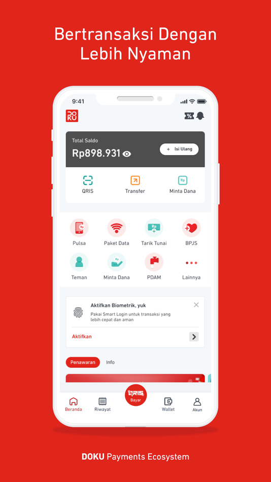#2. DOKU e-Wallet (iOS) 게시자: PT Nusa Satu Inti Artha ( DOKU )