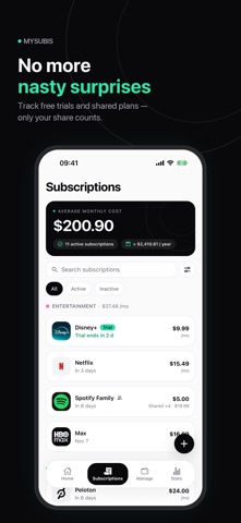 MySubis - Subscription Tracker Screenshot 2 of 6