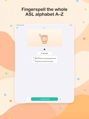 Sign Language ASL for Kids iPad screenshot