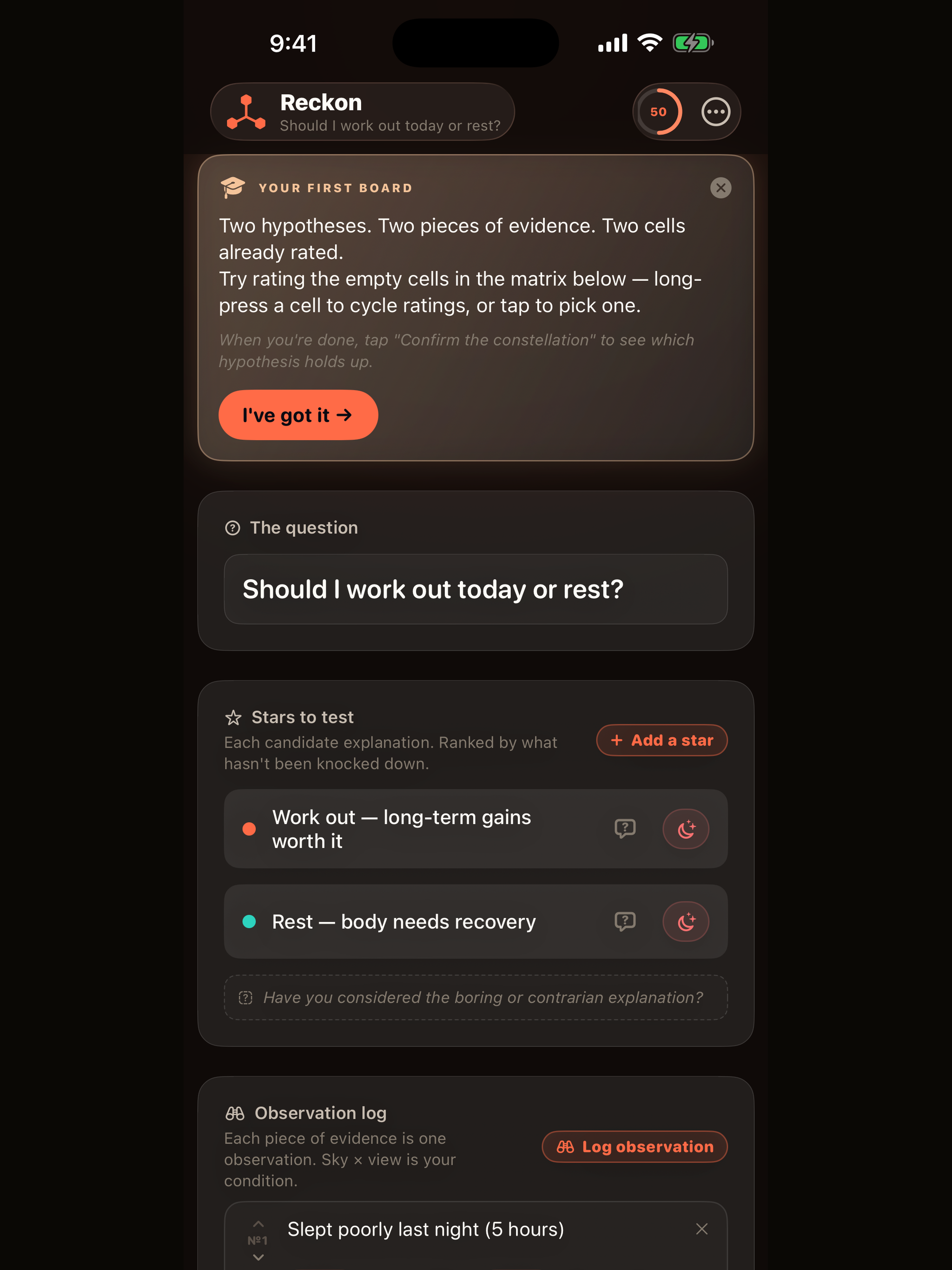 Reckon: Decision Log screenshot 6