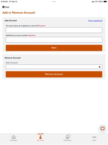 SaskPower iPad screenshot 3