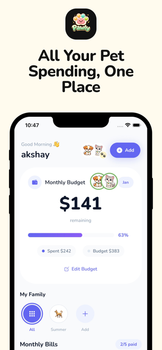Pawly – Pet Expense Tracker Screenshot 1 of 4
