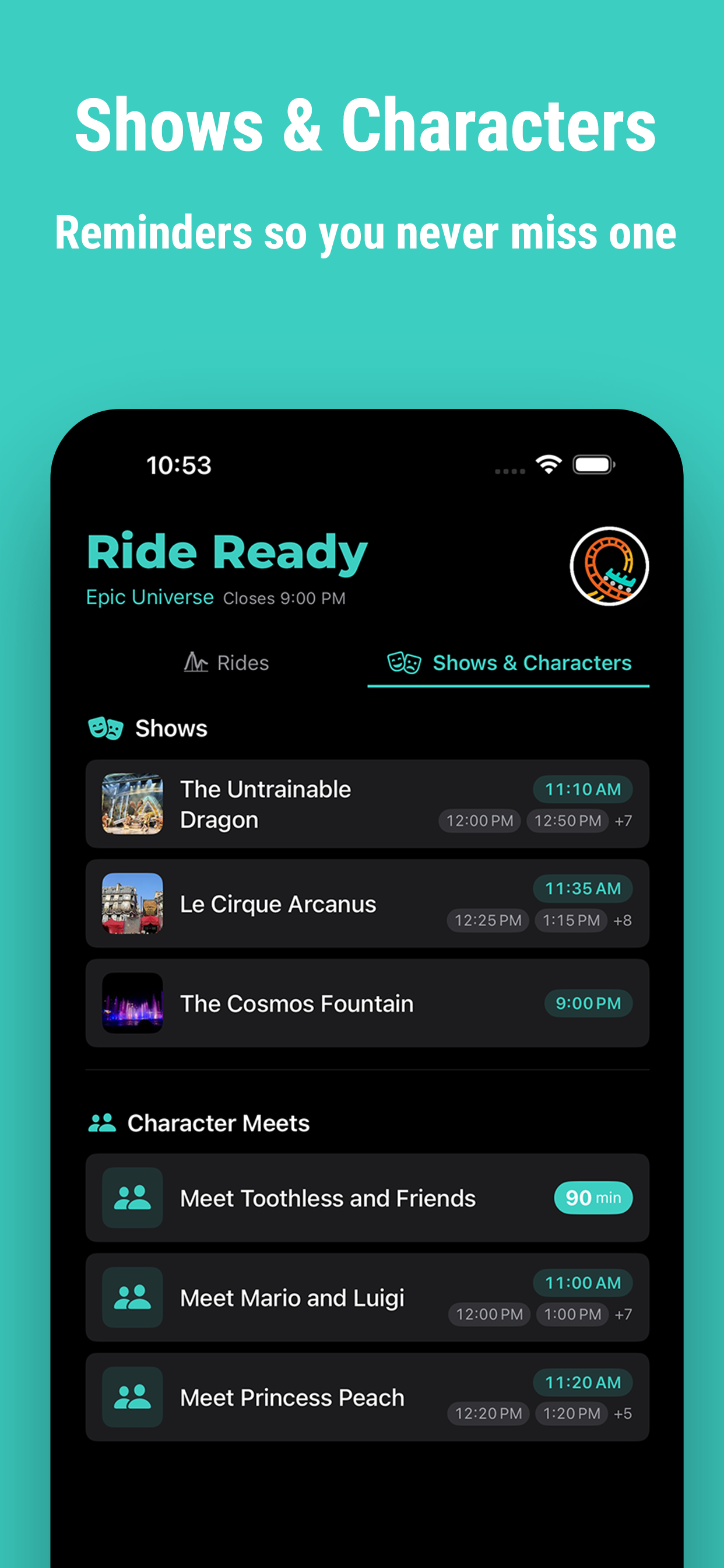 Ride Ready - Theme Park Waits screenshot 7